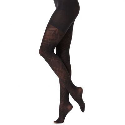 SPANX Star Power Center Stage Size B Shaping Tights Black Diamond Daze Pattern